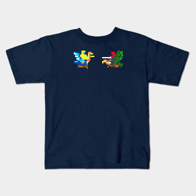 Joust 8-Bit Faceoff Kids T-Shirt by kruk